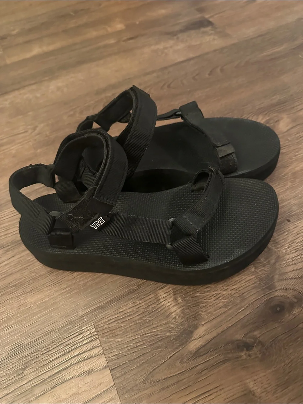 Teva Black Platform Sport Sandals